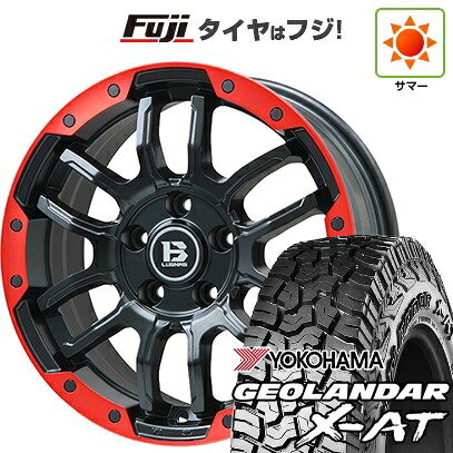 【新品国産車用5穴114.3】 夏タイヤ ホイール4本セット 235/60R18 ヨコハマ ジオランダー X-AT G016 OWL ビッグウエイ B-LUGNAS FRD(マットブラック/レッドリム) 7.5J 18インチ(送料無料)｜フジコーポレーション