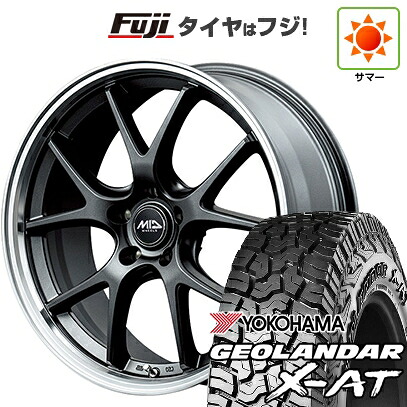 【新品国産車用5穴114.3】 夏タイヤ ホイール4本セット 235/60R18 ヨコハマ ジオランダー X-AT G016 OWL MID WHEELS エグゼ5 Vセレクション 8J 18インチ(送料無料)