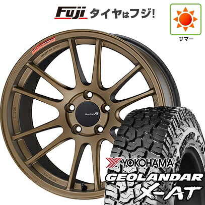 【新品国産車用5穴114.3】 夏タイヤ ホイール4本セット 235/60R18 ヨコハマ ジオランダー X-AT G016 OWL ENKEI エンケイ Racing Revolution GTC01 RR チタニウムゴールド 8J 18インチ(送料無料)