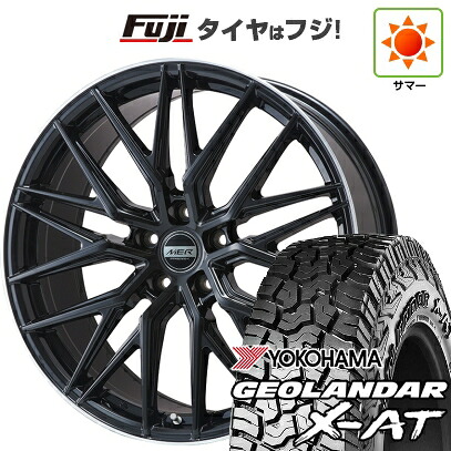 【新品国産車用5穴114.3】 夏タイヤ ホイール4本セット 225/65R17 ヨコハマ ジオランダー X-AT G016 OWL プレミックス MER XMESH グロスブラック/リムポリッシュ 7J 17インチ(送料無料)