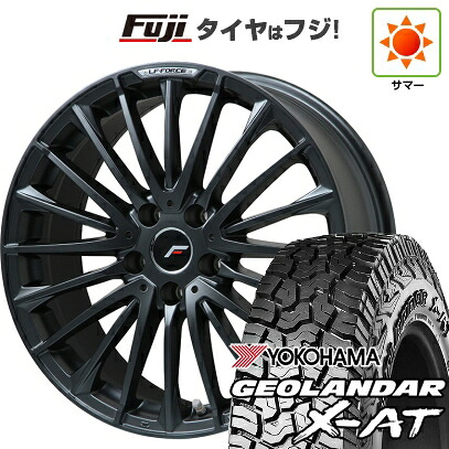 【新品国産車用5穴114.3】 夏タイヤ ホイール4本セット 235/60R18 ヨコハマ ジオランダー X-AT G016 OWL レアマイスター LF-FORCE マットブラック(平座ナット) 7.5J 18インチ(送料無料)
