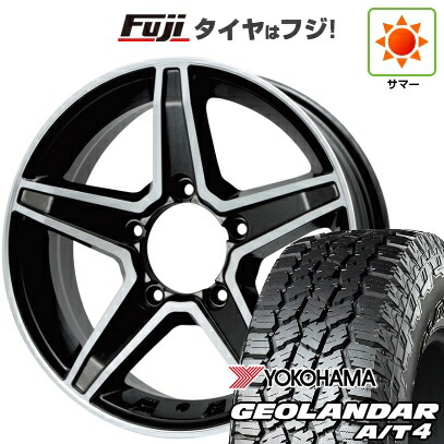 【新品】ジムニー 夏タイヤ ホイール4本セット 175/80R16 ヨコハマ ジオランダー A/T4 G018 WL/RBL プレミックス エステラ(マットブラックポリッシュ) 5.5J 16インチ(送料無料)|フジコーポレーション