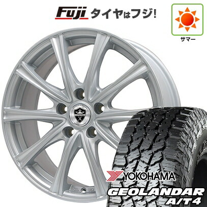 【新品国産車用5穴114.3】 夏タイヤ ホイール4本セット 225/60R18 ヨコハマ ジオランダー A/T4 G018 RBL エルベ エステローザ MZV シルバー 7.5J 18インチ(送料無料)|フジコーポレーション