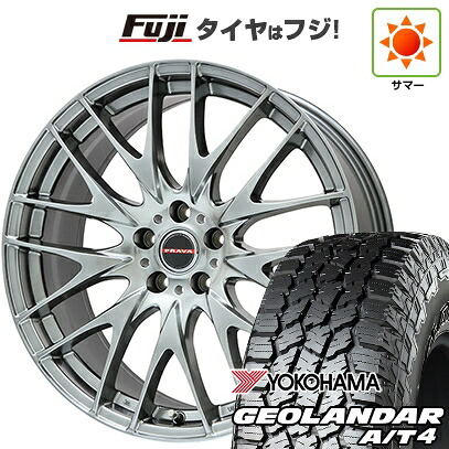 【新品国産車用5穴100】 夏タイヤ ホイール4本セット 225/55R18 ヨコハマ ジオランダー A/T4 G018 RBL ビッグウエイ レイシーン プラバ9M(クロームハイパーシルバー) 7.5J 18インチ(送料無料)