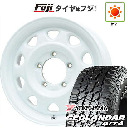 【新品】ジムニー 夏タイヤ ホイール4本セット 175/80R16 ヨコハマ ジオランダー A/T4 G018 WL/RBL レアマイスター LMG OFF-STYLE(ホワイト) 5.5J 16インチ(送料無料)