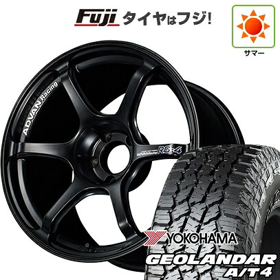 【新品国産車用5穴100】 夏タイヤ ホイール4本セット 225/60R17 ヨコハマ ジオランダー A/T4 G018 RBL ヨコハマ アドバンレーシング RG-4 7.5J 17インチ(送料無料)
