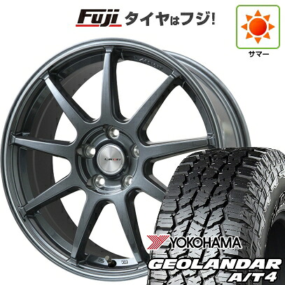 【新品国産車用5穴114.3】 夏タイヤ ホイール4本セット 225/65R17 102 H ヨコハマ ジオランダー A/T4 G018 RBL レアマイスター LMスポーツ LM-QR ガンメタ/ラインポリッシュ 7.5J 17インチ(送料無料)