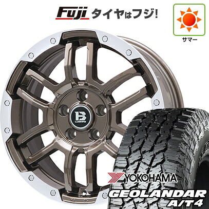 【新品国産車用5穴114.3】 夏タイヤ ホイール4本セット 225/60R17 ヨコハマ ジオランダー A/T4 G018 RBL ビッグウエイ B-LUGNAS FRD(ブロンズ/リムポリッシュ) 7J 17インチ(送料無料)｜フジコーポレーション