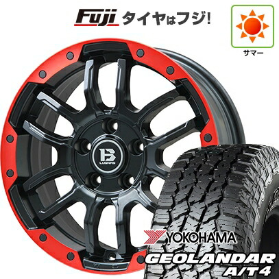 【新品国産車用5穴114.3】 夏タイヤ ホイール4本セット 225/60R17 ヨコハマ ジオランダー A/T4 G018 RBL ビッグウエイ B-LUGNAS FRD(マットブラック/レッドリム) 7J 17インチ(送料無料)