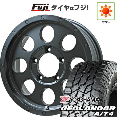 【新品】ジムニー 夏タイヤ ホイール4本セット 175/80R16 ヨコハマ ジオランダー A/T4 G018 WL/RBL レアマイスター LMG CS-8 マットブラック 5.5J 16インチ(送料無料)