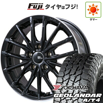【新品国産車用5穴114.3】 夏タイヤ ホイール4本セット 215/60R17 ヨコハマ ジオランダー A/T4 G018 RBL ブランドルライン DF-10M グロスブラック/リムポリッシュ 7J 17インチ(送料無料)