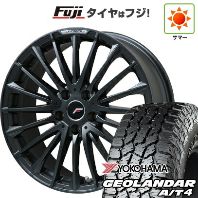 【新品国産車用5穴114.3】 夏タイヤ ホイール4本セット 235/60R18 ヨコハマ ジオランダー A/T4 G018 RBL レアマイスター LF-FORCE マットブラック(平座ナット) 7.5J 18インチ(送料無料)