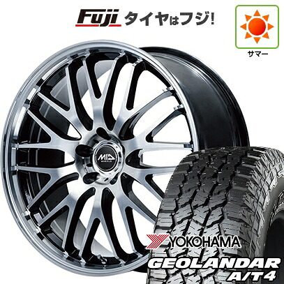 【新品国産車用5穴114.3】 夏タイヤ ホイール4本セット 225/60R17 ヨコハマ ジオランダー A/T4 G018 RBL MID WHEELS エグゼ10 Vセレクション 7J 17インチ(送料無料)