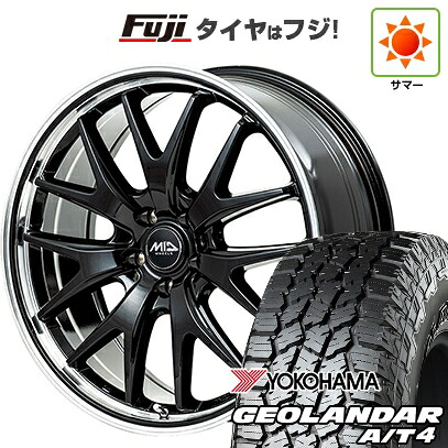 【新品国産車用5穴114.3】 夏タイヤ ホイール4本セット 225/60R18 ヨコハマ ジオランダー A/T4 G018 RBL MID WHEELS エグゼ7 7J 18インチ(送料無料)