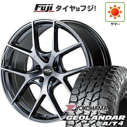 【新品国産車用5穴114.3】 夏タイヤ ホイール4本セット 225/55R18 ヨコハマ ジオランダー A/T4 G018 RBL MID WHEELS MID EXCLUSIVE 025F RN 7J 18インチ(送料無料)