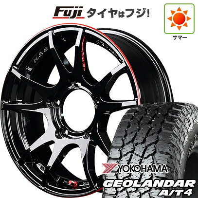 【新品】ジムニー 夏タイヤ ホイール4本セット 175/80R16 ヨコハマ ジオランダー A/T4 G018 WL/RBL RAYS レイズ グラムライツ 57JV REV LIMIT EDITION 5.5J 16インチ(送料無料)｜フジコーポレーション