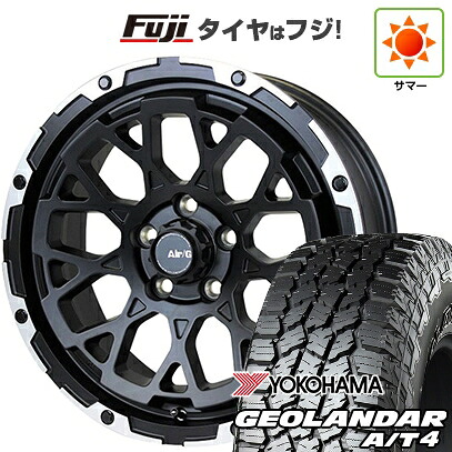 【新品国産車用5穴114.3】 夏タイヤ ホイール4本セット 225/60R17 ヨコハマ ジオランダー A/T4 G018 RBL フォーバイフォーエンジニア エアージー ロックス 7J 17インチ(送料無料)