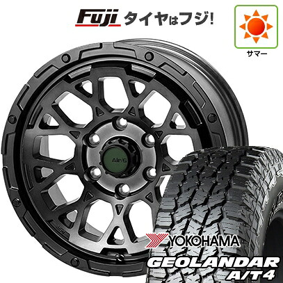 【新品国産車用5穴114.3】 夏タイヤ ホイール4本セット 225/65R17 102 H ヨコハマ ジオランダー A/T4 G018 RBL フォーバイフォーエンジニア エアージー ロックス ゴーストエディション 7J 17インチ(送料無料)