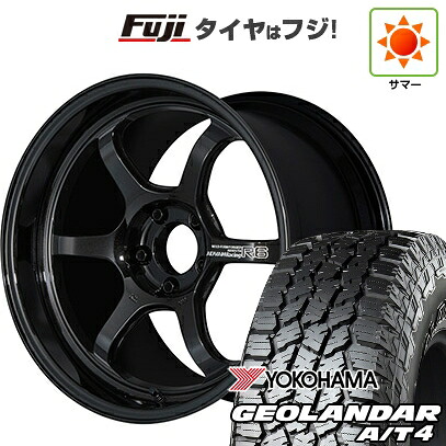 【新品国産車用5穴100】 夏タイヤ ホイール4本セット 225/55R18 ヨコハマ ジオランダー A/T4 G018 RBL ヨコハマ アドバンレーシング R6 7.5J 18インチ(送料無料)