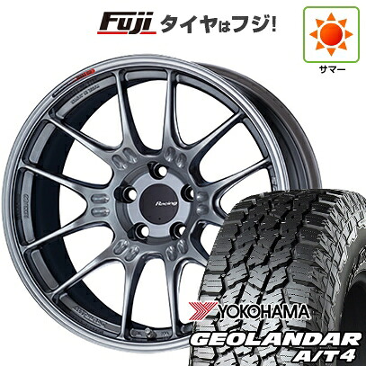 【新品国産車用5穴100】 夏タイヤ ホイール4本セット 225/60R17 ヨコハマ ジオランダー A/T4 G018 RBL ENKEI エンケイ Racing GTC02 7.5J 17インチ(送料無料)|フジコーポレーション