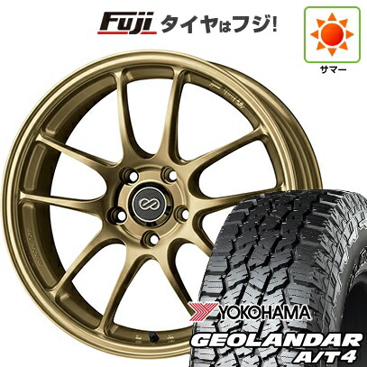 【新品国産車用5穴100】 夏タイヤ ホイール4本セット 225/60R17 ヨコハマ ジオランダー A/T4 G018 RBL ENKEI エンケイ PerformanceLine PF01 7J 17インチ(送料無料)