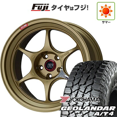 【新品国産車用5穴100】 夏タイヤ ホイール4本セット 225/60R17 ヨコハマ ジオランダー A/T4 G018 RBL ENKEI エンケイ PerformanceLine PF06 ゴールド 7.5J 17インチ(送料無料)|フジコーポレーション