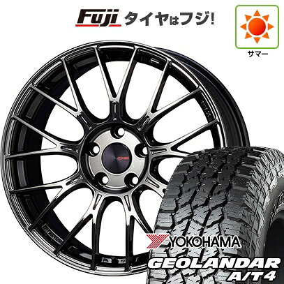 【新品国産車用5穴100】 夏タイヤ ホイール4本セット 225/55R18 ヨコハマ ジオランダー A/T4 G018 RBL ENKEI エンケイ PerformanceLine PFM1 フジオリジナルカラー 7.5J 18インチ(送料無料)｜フジコーポレーション