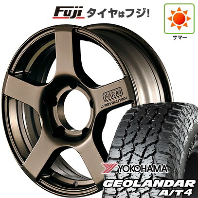 【新品】ジムニー 夏タイヤ ホイール4本セット 175/80R16 ヨコハマ ジオランダー A/T4 G018 WL/RBL モーターファーム J-レボリューション 5.5J 16インチ(送料無料)
