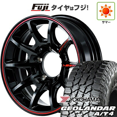 【新品】ジムニー 夏タイヤ ホイール4本セット 175/80R16 ヨコハマ ジオランダー A/T4 G018 WL/RBL MID WHEELS MID RACING R25 Plus 5.5J 16インチ(送料無料)｜フジコーポレーション