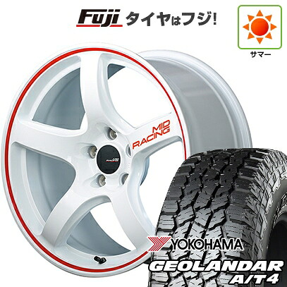 【新品国産車用5穴114.3】 夏タイヤ ホイール4本セット 225/60R17 ヨコハマ ジオランダー A/T4 G018 RBL MID WHEELS MID RACING R50 7J 17インチ(送料無料)
