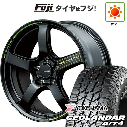 【新品国産車用5穴100】 夏タイヤ ホイール4本セット 225/60R17 ヨコハマ ジオランダー A/T4 G018 RBL MID WHEELS MID RACING R50 タイプS 7J 17インチ(送料無料)