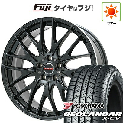【新品国産車用5穴114.3】 夏タイヤ ホイール4本セット 265/40R22 ヨコハマ ジオランダー X-CV G057 ビッグウエイ レイシーン プラバ9M(グロスブラック/リムポリッシュ) 9J 22インチ(送料無料)