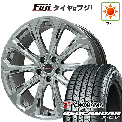 【新品国産車用5穴114.3】 夏タイヤ ホイール4本セット 245/45R20 ヨコハマ ジオランダー X-CV G057 ビッグウエイ レイシーン プラバ5X(クロームハイパーシルバー) 8.5J 20インチ(送料無料)