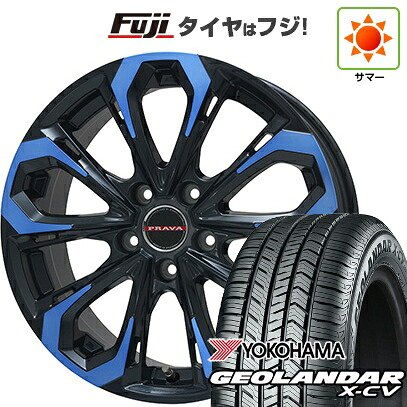 【新品国産車用5穴114.3】 夏タイヤ ホイール4本セット 225/45R19 ヨコハマ ジオランダー X-CV G057 ビッグウエイ レイシーン プラバ5X(ブルークリア) 8J 19インチ(送料無料)