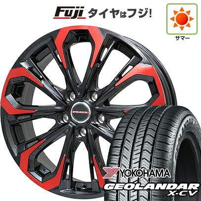 【新品国産車用5穴114.3】 夏タイヤ ホイール4本セット 245/45R20 ヨコハマ ジオランダー X-CV G057 ビッグウエイ レイシーン プラバ5X(レッドクリア) 8.5J 20インチ(送料無料) 132,850円