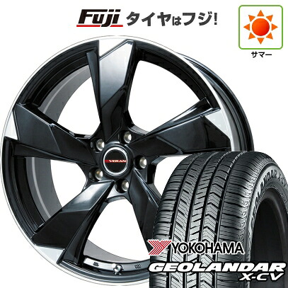 【新品国産車用5穴114.3】 夏タイヤ ホイール4本セット 235/55R19 ヨコハマ ジオランダー X-CV G057 プレミックス ヴェランV(グロスブラック/リムポリッシュ) 8J 19インチ(送料無料)