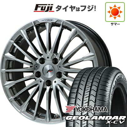 【新品国産車用5穴114.3】 夏タイヤ ホイール4本セット 255/45R20 ヨコハマ ジオランダー X-CV G057 レアマイスター LF-FORCE クロームハイパーシルバー平座ナット 8J 20インチ(送料無料)｜フジコーポレーション