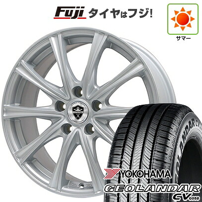 【新品国産車用5穴114.3】 夏タイヤ ホイール4本セット 235/55R18 ヨコハマ ジオランダー CV G058 エルベ エステローザ MZV シルバー 7.5J 18インチ(送料無料)