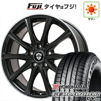 【新品国産車用5穴114.3】 夏タイヤ ホイール4本セット 225/60R17 99 V ヨコハマ ジオランダー CV G058 エルベ エステローザ MZV ブラックリムポリッシュ 7J 17インチ(送料無料)|フジコーポレーション
