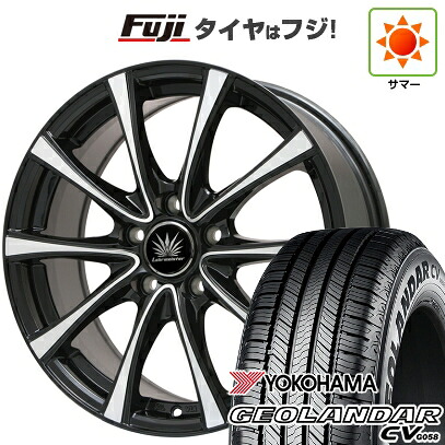 【新品国産車用5穴114.3】 夏タイヤ ホイール4本セット 235/55R18 ヨコハマ ジオランダー CV G058 プレミックス アマルフィV Jr(ブラックポリッシュ) 7.5J 18インチ(送料無料)