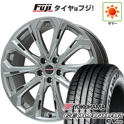 【新品国産車用5穴114.3】 夏タイヤ ホイール4本セット 235/60R18 ヨコハマ ジオランダー CV G058 ビッグウエイ レイシーン プラバ5X(クロームハイパーシルバー) 8J 18インチ(送料無料)