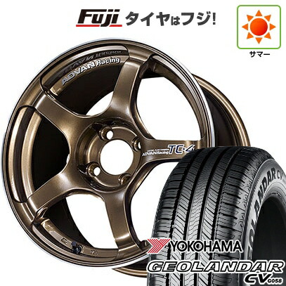 【新品国産車用5穴114.3】 夏タイヤ ホイール4本セット 215/65R16 ヨコハマ ジオランダー CV G058 ヨコハマ アドバンレーシング TC-4 7J 16インチ(送料無料)