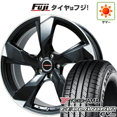 【新品国産車用5穴114.3】 夏タイヤ ホイール4本セット 235/60R18 ヨコハマ ジオランダー CV G058 プレミックス ヴェランV(グロスブラック/リムポリッシュ) 7J 18インチ(送料無料)