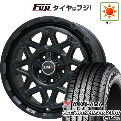 【新品国産車用5穴114.3】 夏タイヤ ホイール4本セット 215/65R16 ヨコハマ ジオランダー CV G058 レアマイスター LMG モンタグナ(マットブラック) 7J 16インチ(送料無料)
