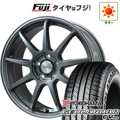 【新品国産車用5穴114.3】 夏タイヤ ホイール4本セット 225/65R17 ヨコハマ ジオランダー CV G058 レアマイスター LMスポーツ LM-QR ガンメタ/ラインポリッシュ 7.5J 17インチ(送料無料)|フジコーポレーション