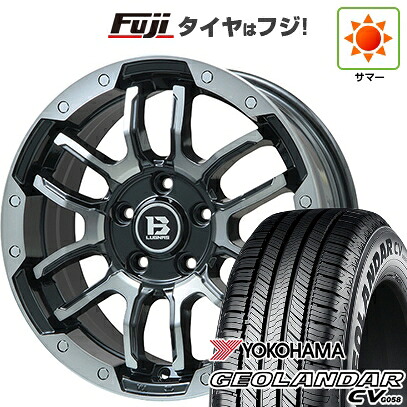 【新品国産車用5穴114.3】 夏タイヤ ホイール4本セット 235/55R18 ヨコハマ ジオランダー CV G058 ビッグウエイ B-LUGNAS FRD(ブラックポリッシュ/ブラッククリア) 7.5J 18インチ(送料無料)