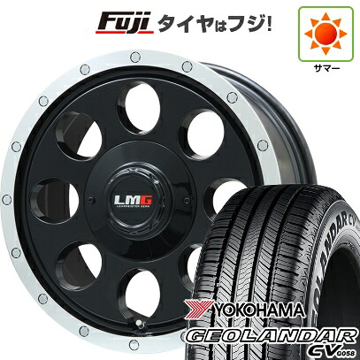 【新品国産車用5穴114.3】 夏タイヤ ホイール4本セット 225/60R17 99 V ヨコハマ ジオランダー CV G058 レアマイスター LMG CS-8 グロスブラック/リムポリッシュ 7.5J 17インチ(送料無料)