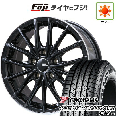 【新品国産車用5穴114.3】 夏タイヤ ホイール4本セット 225/55R18 102 V XL ヨコハマ ジオランダー CV G058 ブランドルライン DF-10M グロスブラック/リムポリッシュ 7.5J 18インチ(送料無料)｜フジコーポレーション