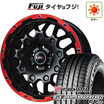 【新品国産車用5穴114.3】 夏タイヤ ホイール4本セット 235/55R18 ヨコハマ ジオランダー CV G058 レアマイスター LMG MS-9W マットブラックレッドリム 7.5J 18インチ(送料無料) 95,315円
