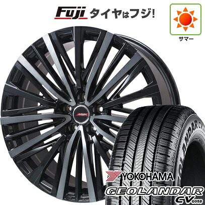 【新品国産車用5穴114.3】 夏タイヤ ホイール4本セット 235/55R19 ヨコハマ ジオランダー CV G058 プレミックス MER-V ブラッククリア 8J 19インチ(送料無料)